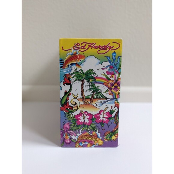 Ed Hardy x Lisa Frank Hanging File Box Tropical Tattoo Art Koi Dragon Rainbow - Picture 4 of 14